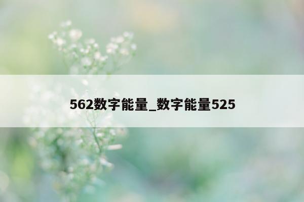 562 数字能量_数字能量 525- 第 1 张图片 - 小城生活