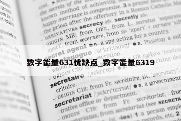 数字能量 631 优缺点_数字能量 6319- 第 1 张图片 - 小城生活