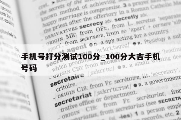 手机号打分测试 100 分_100 分大吉手机号码 - 第 1 张图片 - 小城生活