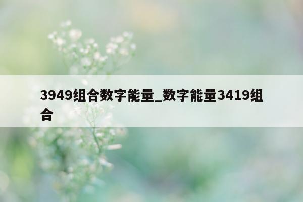 3949 组合数字能量_数字能量 3419 组合 - 第 1 张图片 - 小城生活