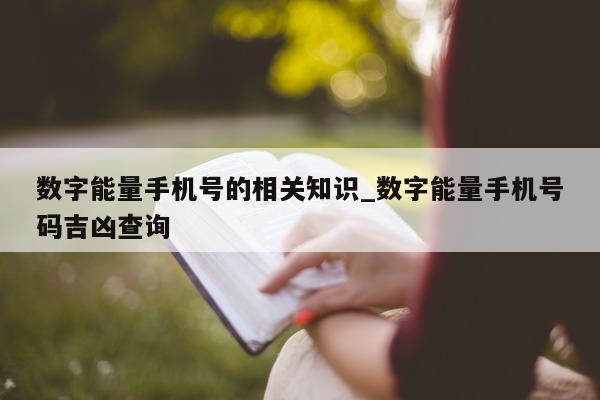 数字能量手机号的相关知识_数字能量手机号码吉凶查询 - 第 1 张图片 - 小城生活