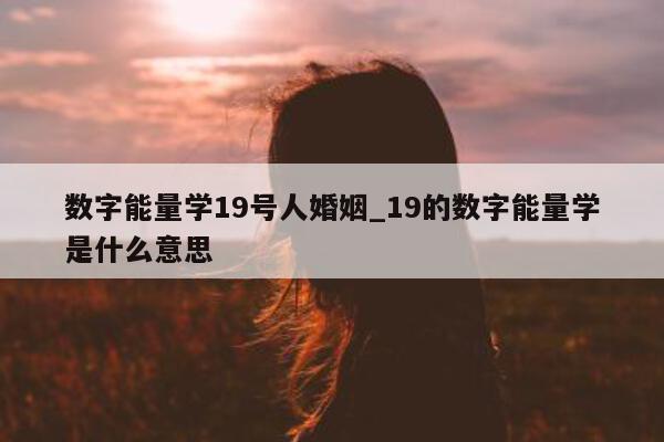 数字能量学 19 号人婚姻_19 的数字能量学是什么意思 - 第 1 张图片 - 小城生活