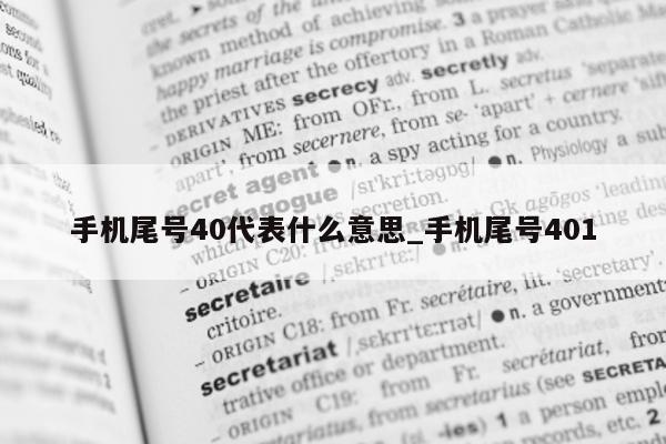 手机尾号 40 代表什么意思_手机尾号 401- 第 1 张图片 - 小城生活