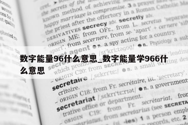 数字能量 96 什么意思_数字能量学 966 什么意思 - 第 1 张图片 - 小城生活