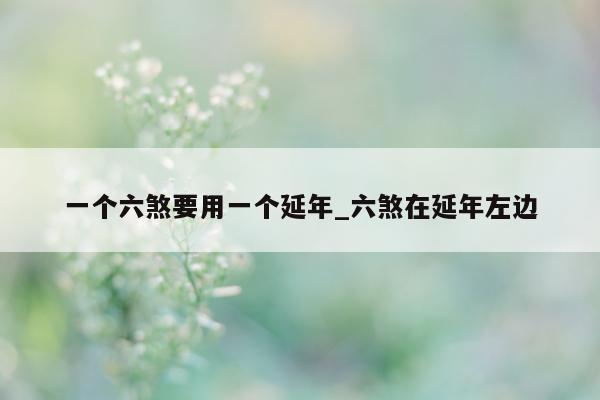 一个六煞要用一个延年_六煞在延年左边 - 第 1 张图片 - 小城生活