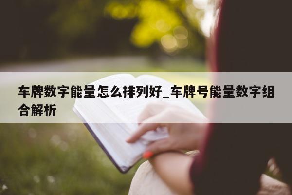 车牌数字能量怎么排列好_车牌号能量数字组合解析 - 第 1 张图片 - 小城生活