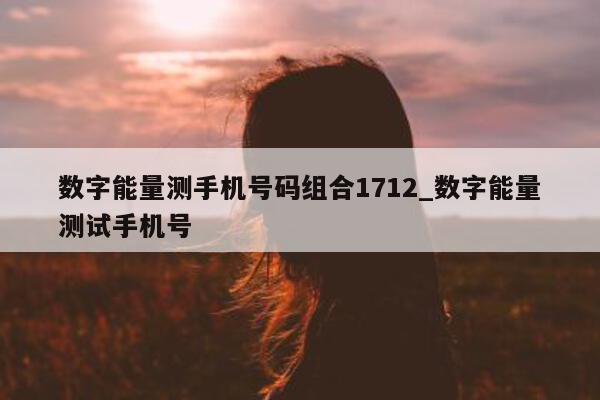 数字能量测手机号码组合 1712_数字能量测试手机号 - 第 1 张图片 - 小城生活