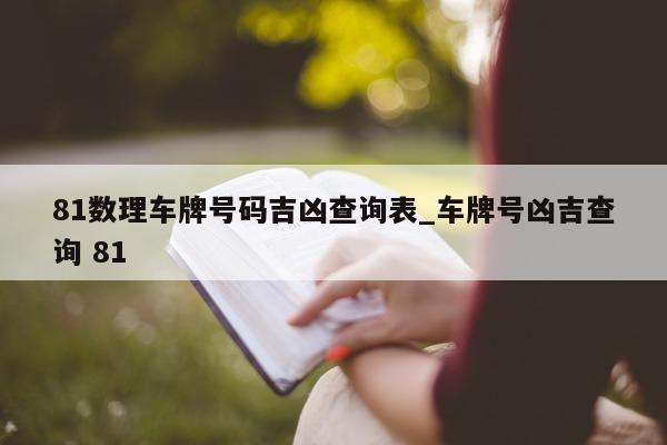 81 数理车牌号码吉凶查询表_车牌号凶吉查询 81- 第 1 张图片 - 小城生活