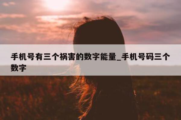 手机号有三个祸害的数字能量_手机号码三个数字 - 第 1 张图片 - 小城生活