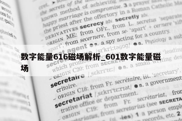 数字能量 616 磁场解析_601 数字能量磁场 - 第 1 张图片 - 小城生活