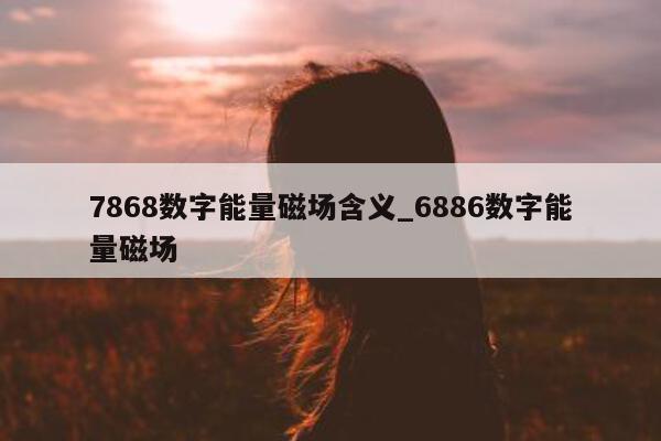 7868 数字能量磁场含义_6886 数字能量磁场 - 第 1 张图片 - 小城生活