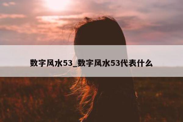 数字风水 53_数字风水 53 代表什么 - 第 1 张图片 - 小城生活