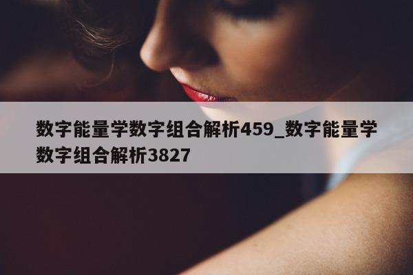 数字能量学数字组合解析 459_数字能量学数字组合解析 3827- 第 1 张图片 - 小城生活