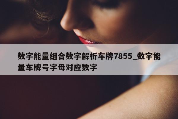 数字能量组合数字解析车牌 7855_数字能量车牌号字母对应数字 - 第 1 张图片 - 小城生活