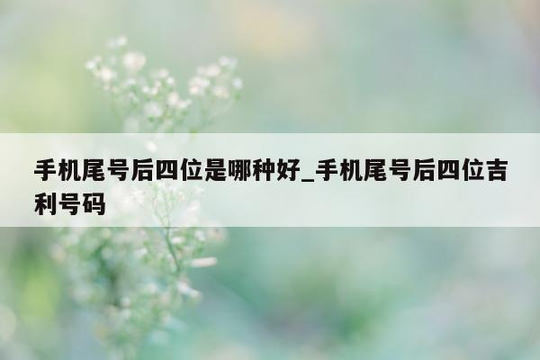 手机尾号后四位是哪种好_手机尾号后四位吉利号码 - 第 1 张图片 - 小城生活