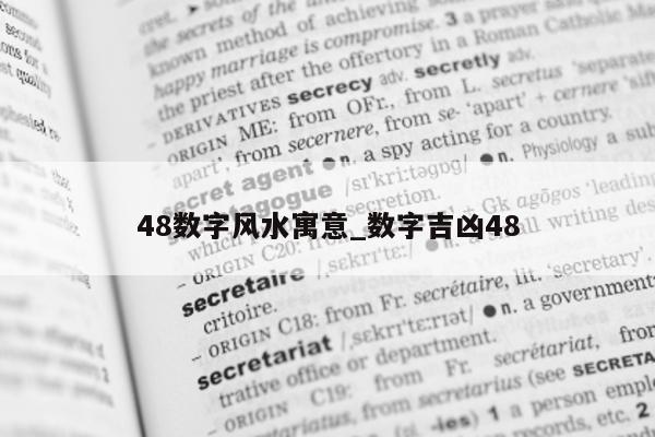 48 数字风水寓意_数字吉凶 48- 第 1 张图片 - 小城生活