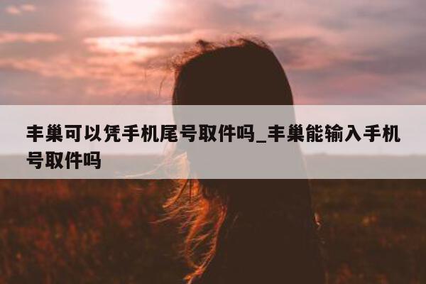 丰巢可以凭手机尾号取件吗_丰巢能输入手机号取件吗 - 第 1 张图片 - 小城生活