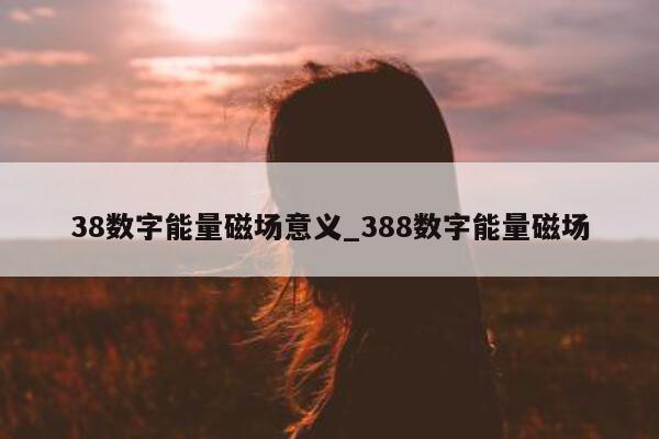 38 数字能量磁场意义_388 数字能量磁场 - 第 1 张图片 - 小城生活