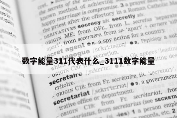 数字能量 311 代表什么_3111 数字能量 - 第 1 张图片 - 小城生活