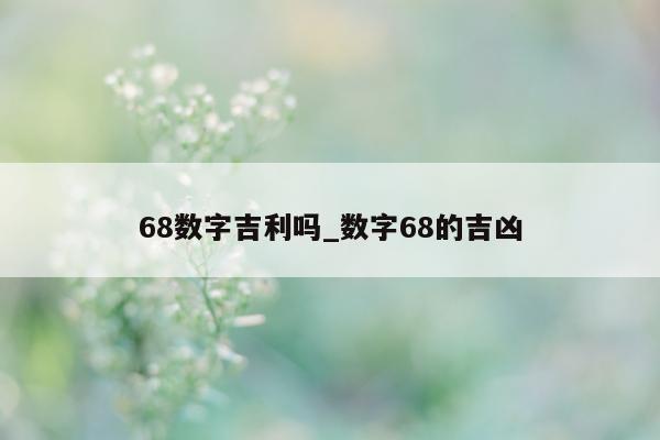 68 数字吉利吗_数字 68 的吉凶 - 第 1 张图片 - 小城生活