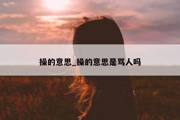 操的意思_操的意思是骂人吗 - 第 1 张图片 - 小城生活