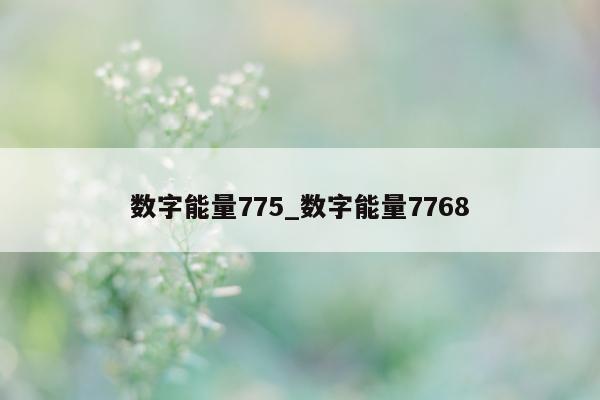 数字能量 775_数字能量 7768- 第 1 张图片 - 小城生活