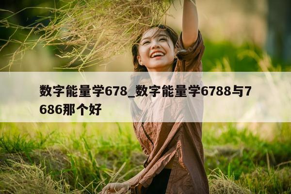 数字能量学 678_数字能量学 6788 与 7686 那个好 - 第 1 张图片 - 小城生活