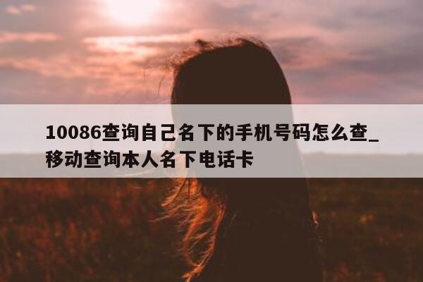 10086 查询自己名下的手机号码怎么查_移动查询本人名下电话卡 - 第 1 张图片 - 小城生活