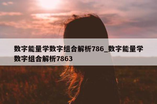 数字能量学数字组合解析 786_数字能量学数字组合解析 7863- 第 1 张图片 - 小城生活