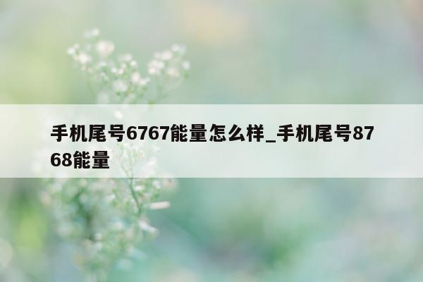 手机尾号 6767 能量怎么样_手机尾号 8768 能量 - 第 1 张图片 - 小城生活