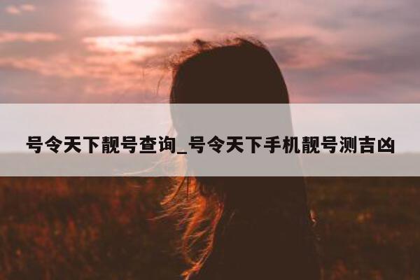 号令天下靓号查询_号令天下手机靓号测吉凶 - 第 1 张图片 - 小城生活