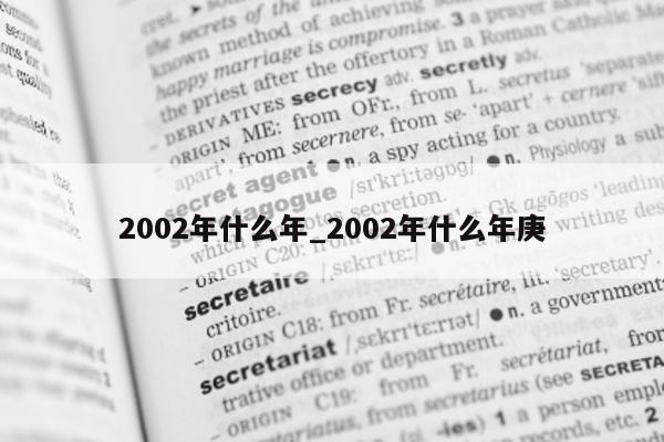 2002 年什么年_2002 年什么年庚 - 第 1 张图片 - 小城生活