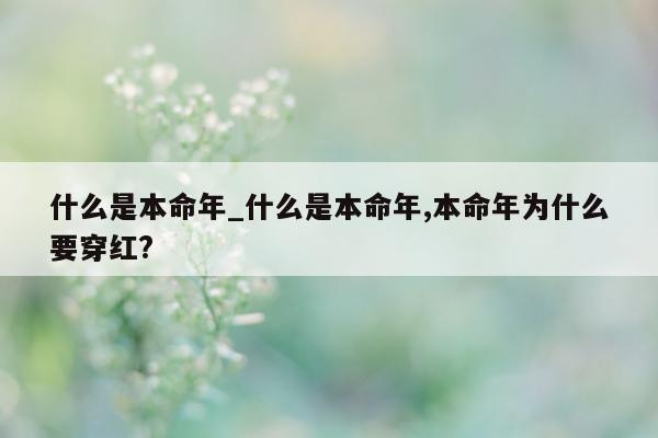 什么是本命年_什么是本命年, 本命年为什么要穿红?- 第 1 张图片 - 小城生活