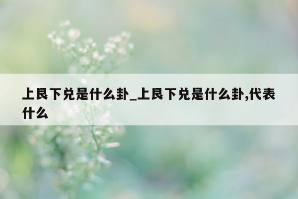 上艮下兑是什么卦_上艮下兑是什么卦, 代表什么 - 第 1 张图片 - 小城生活