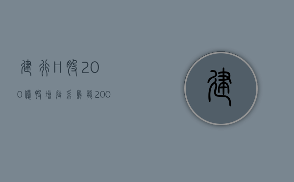 建行 H 股“200 亿股	”增持系乌龙 200 亿变 2000 万？瑞士百达回复每经：以最新文件为准 - 第 1 张图片 - 小城生活