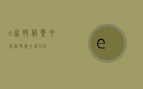 e 家快服盘中异动 股价大跌 5.59%- 第 1 张图片 - 小城生活