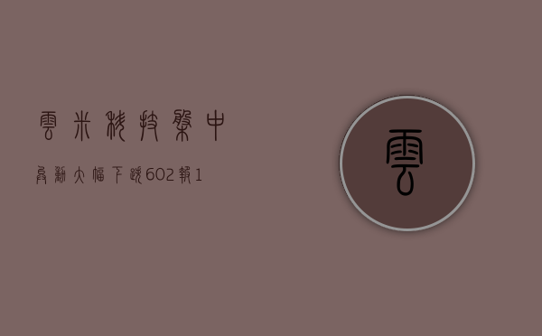 云米科技盘中异动 大幅下跌 6.02% 报 1.53 美元 - 第 1 张图片 - 小城生活