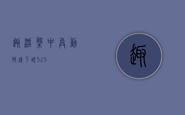 趣活盘中异动 快速下跌 5.23%- 第 1 张图片 - 小城生活