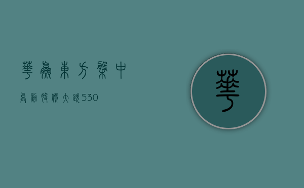 华赢东方盘中异动 股价大跌 5.30%- 第 1 张图片 - 小城生活