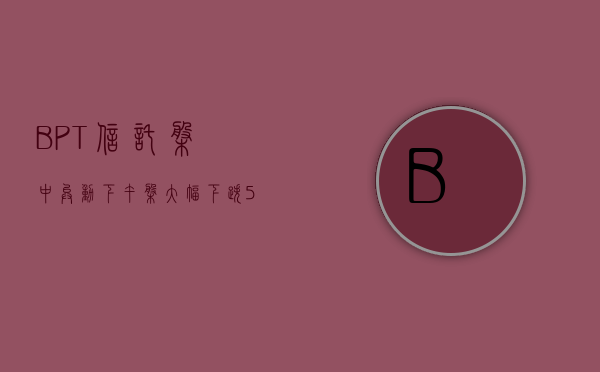 BPT 信托盘中异动 下午盘大幅下跌 5.03%- 第 1 张图片 - 小城生活