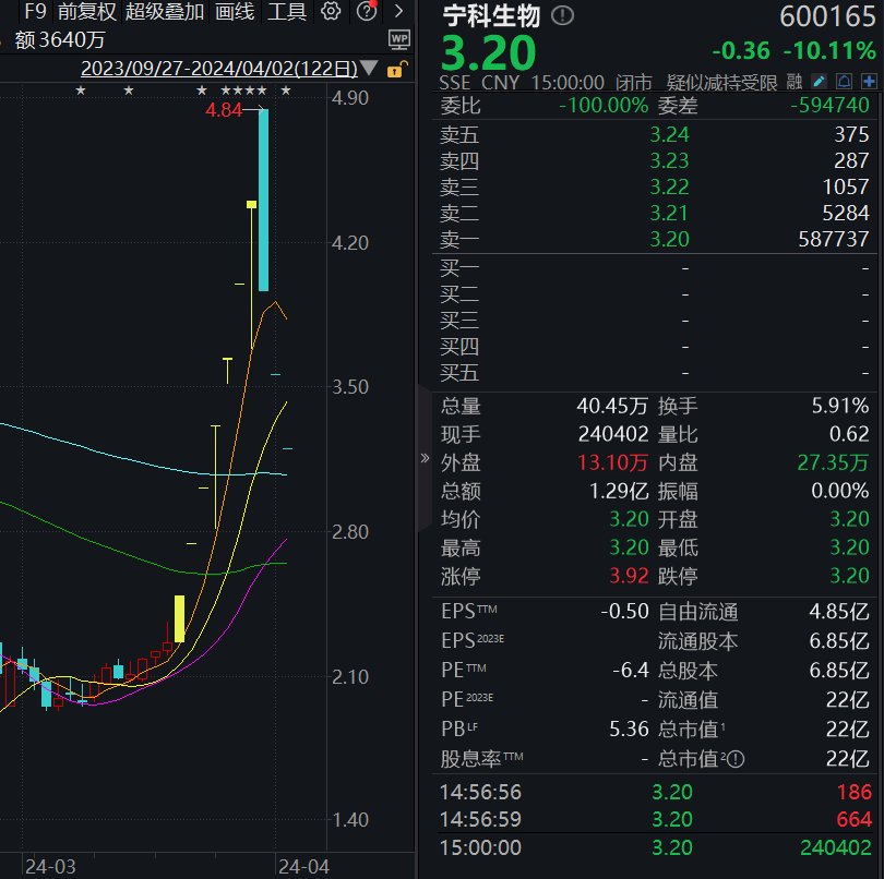 重要控股子公司停产，宁科生物惨遭“ST”，董事长等被出具警示函 - 第 1 张图片 - 小城生活