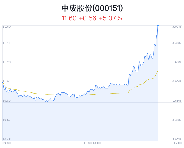 中成股份涨 5.07% 创近 3 月新高 - 第 1 张图片 - 小城生活