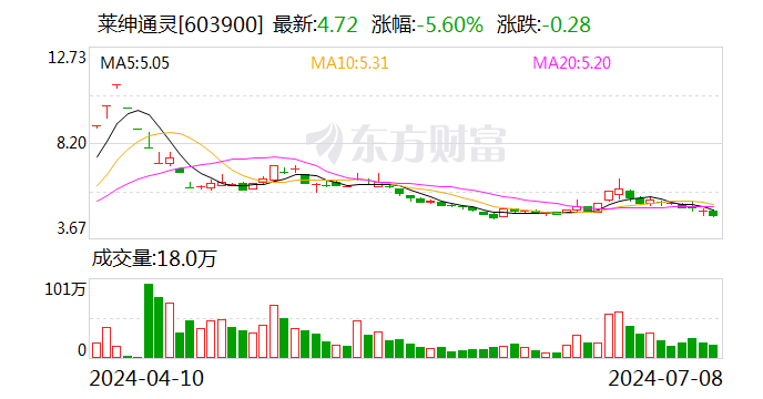 莱绅通灵：股东沈东军拟以协议转让方式减持 10.61% 股份 - 第 1 张图片 - 小城生活