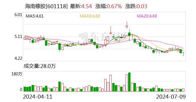 海南橡胶：预计 2024 年上半年净利润约 -2.94 亿元到 -1.96 亿元 - 第 1 张图片 - 小城生活