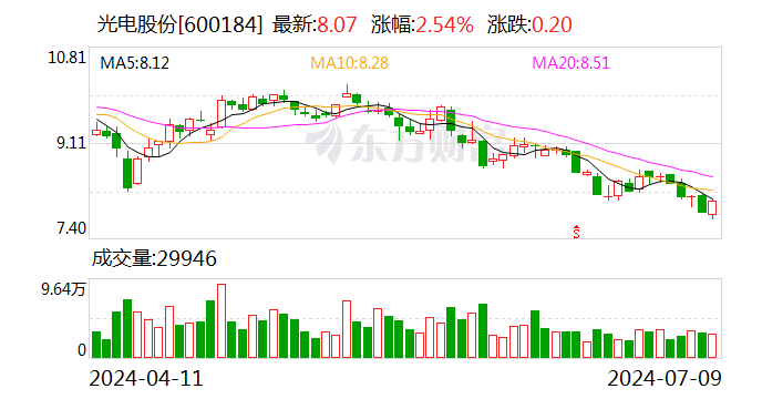 光电股份：2024 年上半年净利同比预降 80.15%- 第 1 张图片 - 小城生活